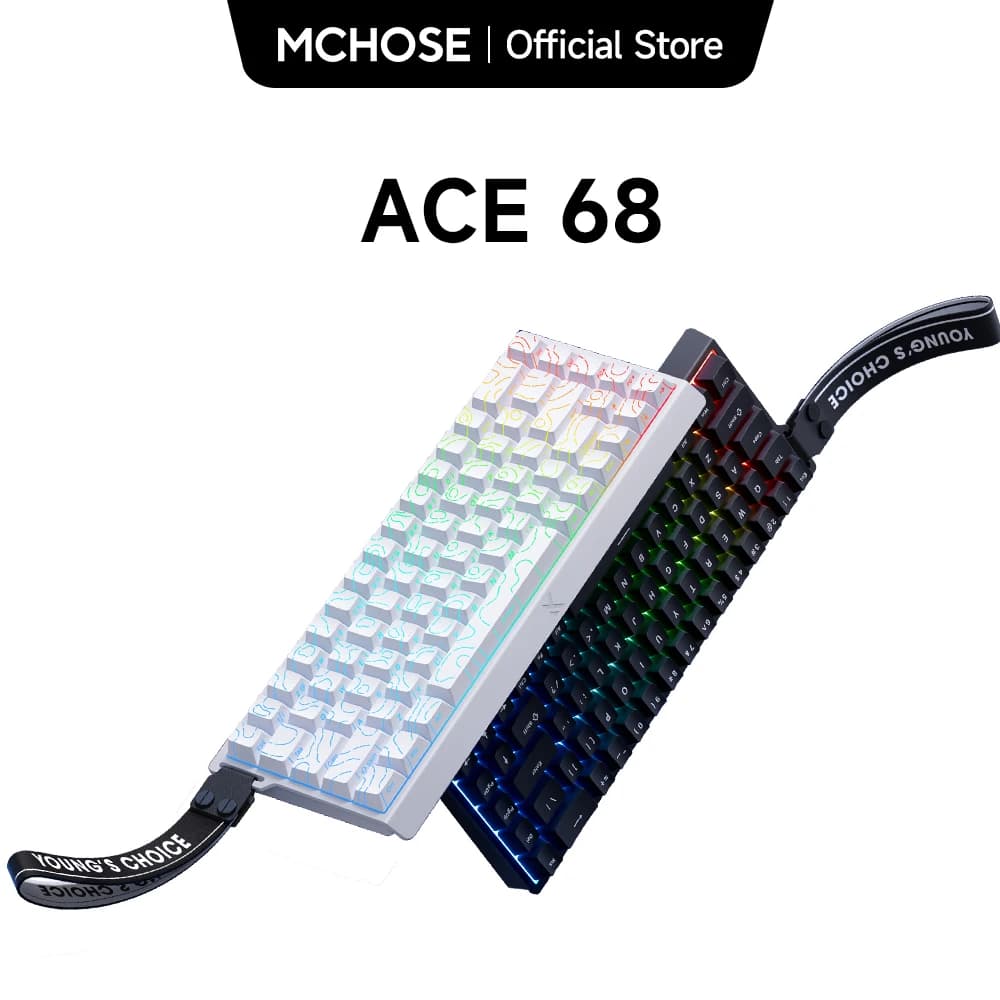 MCHOSE ACE 68 Interruptor Magnético Teclado para jogos Efeito Hall Gatilho Rápido Programável RGB 8K Hz DKS/MT/TGL/RS/SOCD Teclado
