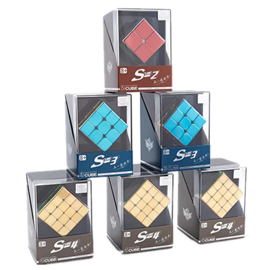 [Picub] ciclone menino metal magnético 2x2 3x3 4x4 cubo mágico profissional speedcube cubo mágico quebra-cabeça brinquedo para crianças presente
