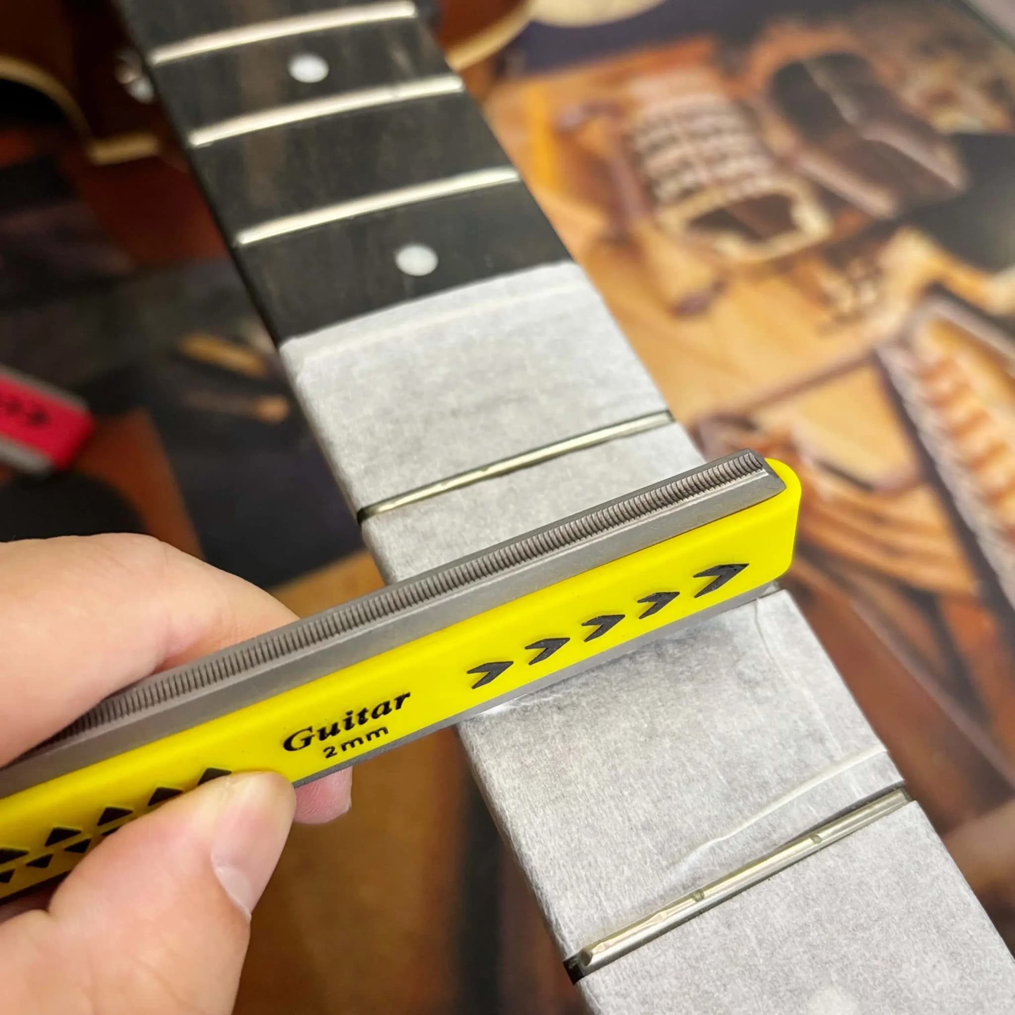 Lima de Coroamento de Trastes para Guitarra e Ukulele, Ferramenta de Modelagem Dupla Face para Escala de Instrumentos, Lima Curva para Coroamento de Trastes