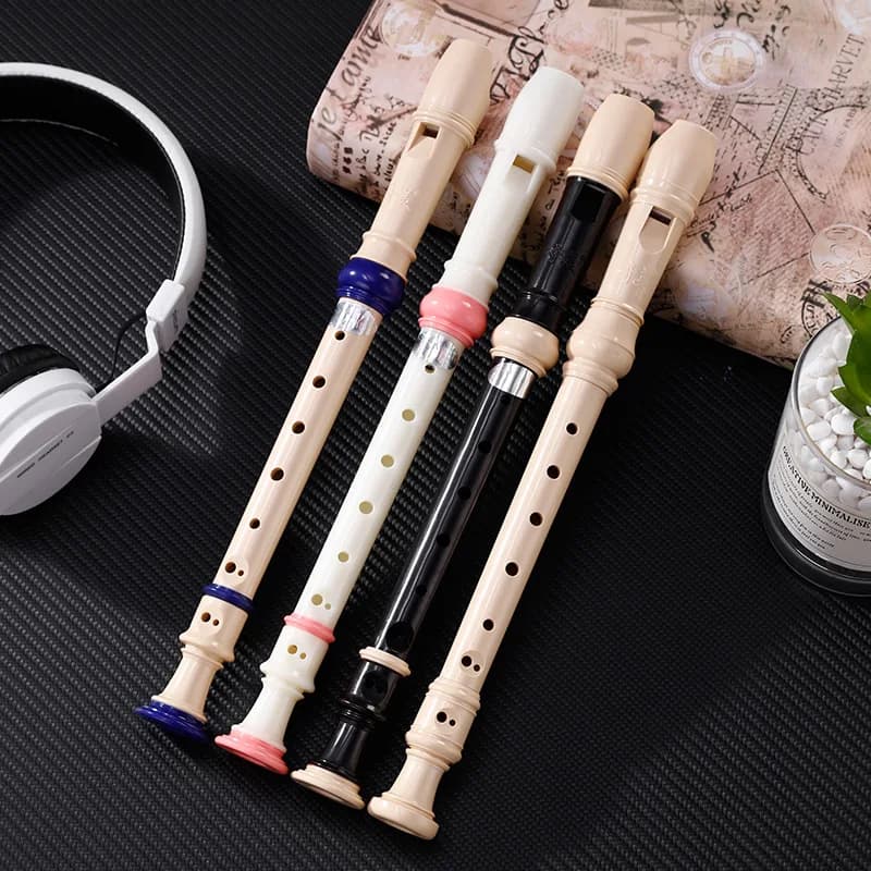 Flauta Doce Alemã de Plástico com 6 ou 8 Furos para Crianças, Estudantes e Iniciantes - Instrumento Musical