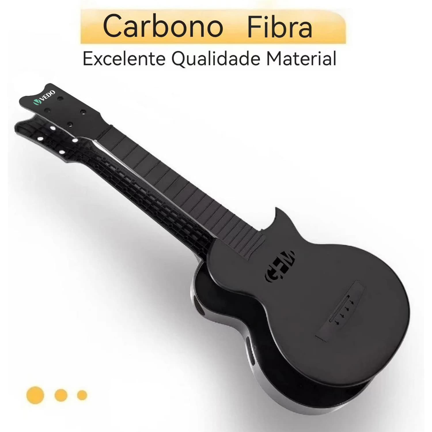 Ukulele de Viagem VEDO 23 Polegadas em Fibra de Carbono - Kit Completo