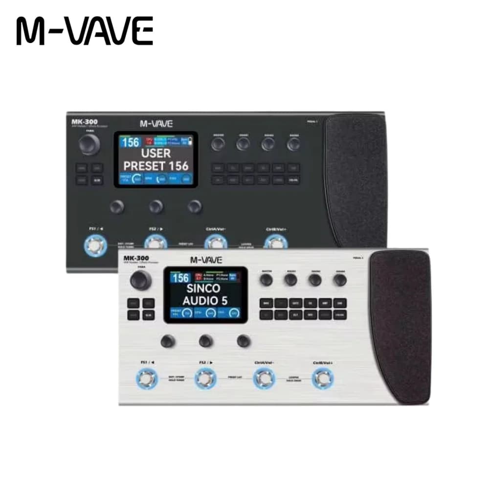 Pedal de Multi-Efeitos para Guitarra e Baixo M-VAVE MK-300 com Modelagem ANN, Simulador de AMP, MIDI e Looper para Performance ao Vivo