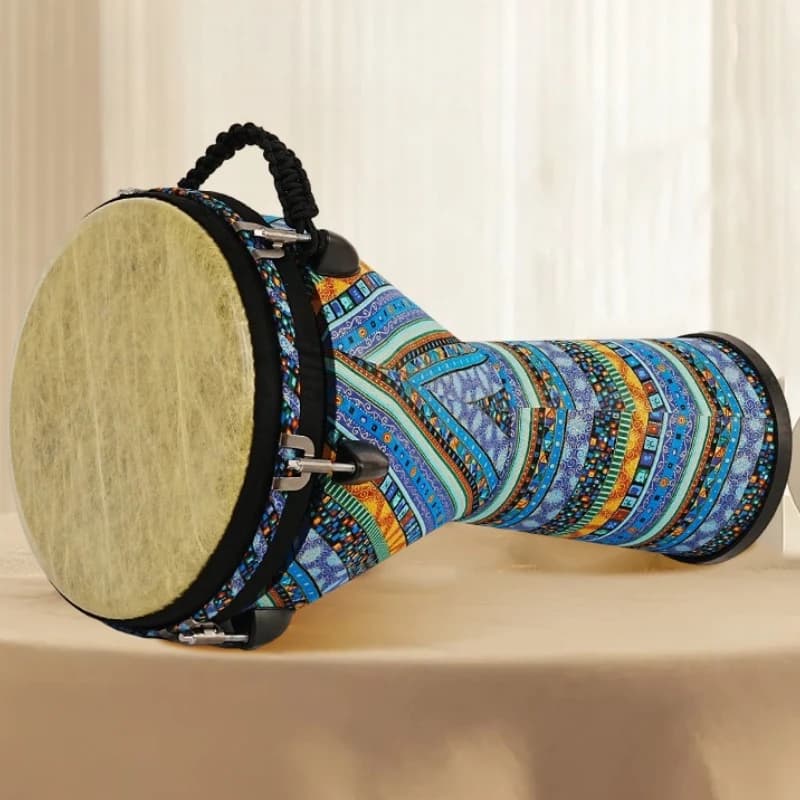 Tambor djembe de 12 polegadas com tecido colorido