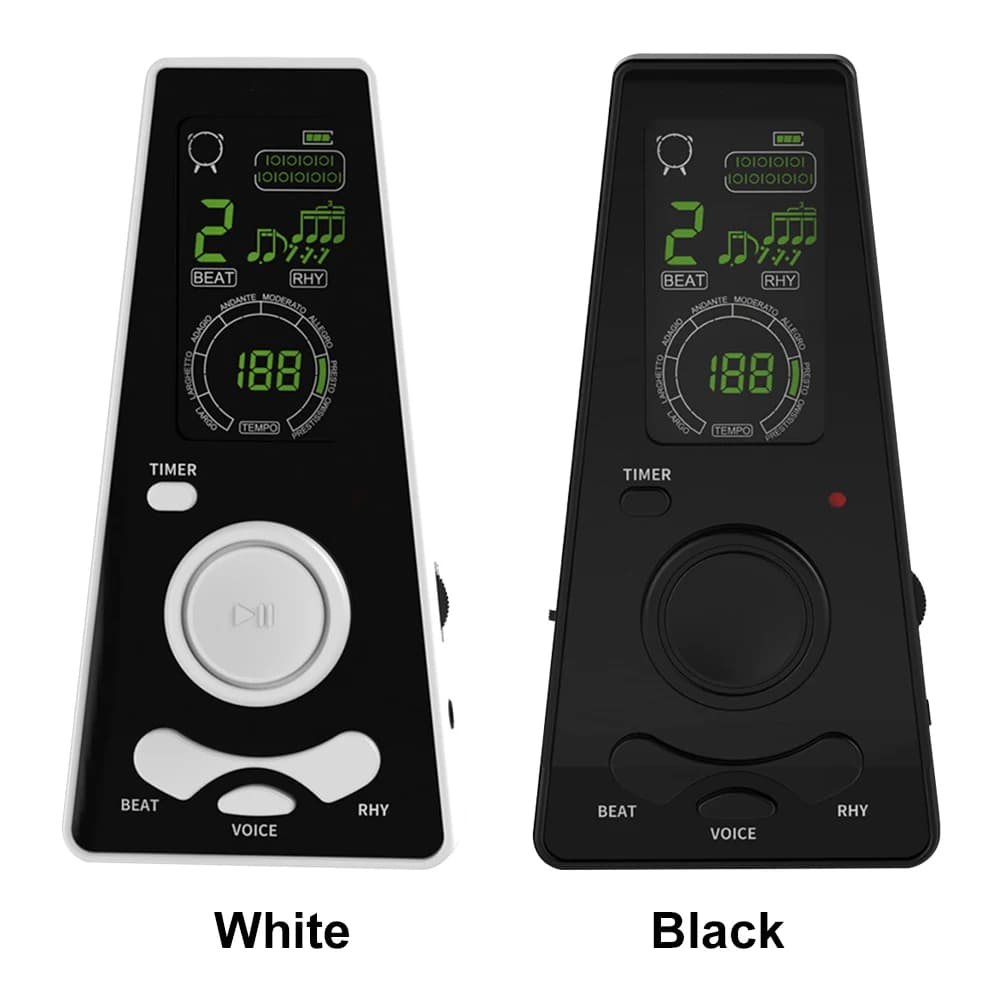 Metrônomo Digital Eletrônico com Volume e Velocidade de Batida Ajustáveis e Temporizador para Piano, Guitarra, Bateria e Todos os Instrumentos Musicais