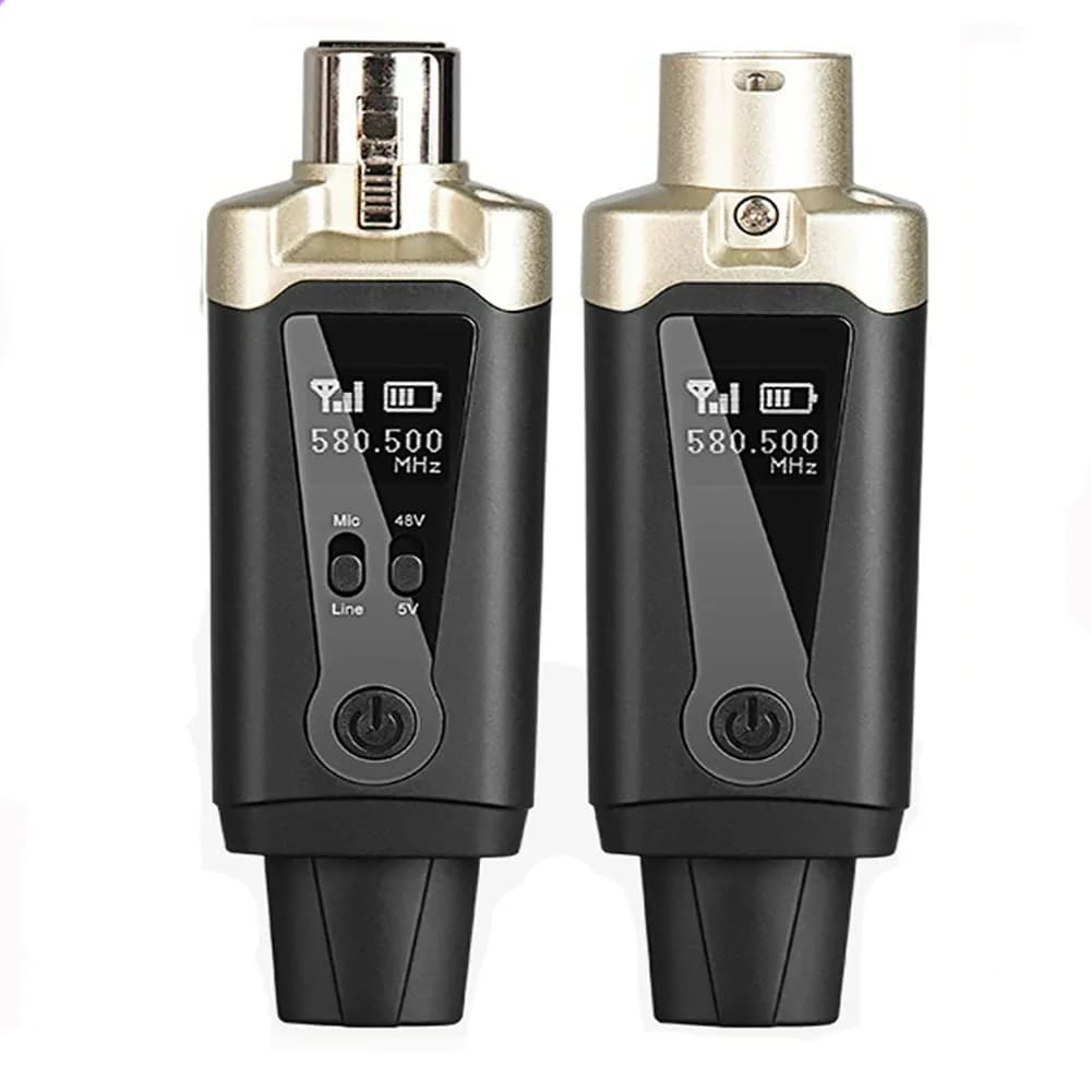 Sistema de microfone sem fio uhf, transmissor e receptor xlr, adaptador conversor de microfone ma5, microfone automático para condensador
