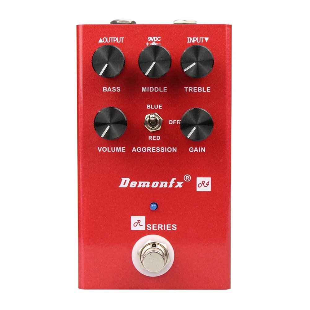 Nova alta qualidade demonfx r-series r4 (baseado em g4) canal vermelho preamp/overdrive/distorção pedal