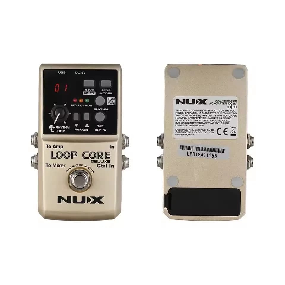 Nux loop core deluxe pedal de efeito guitarra música looper pedalguitarra acústica guitarras elétricas accessorie 40 tambor true bypass 8h