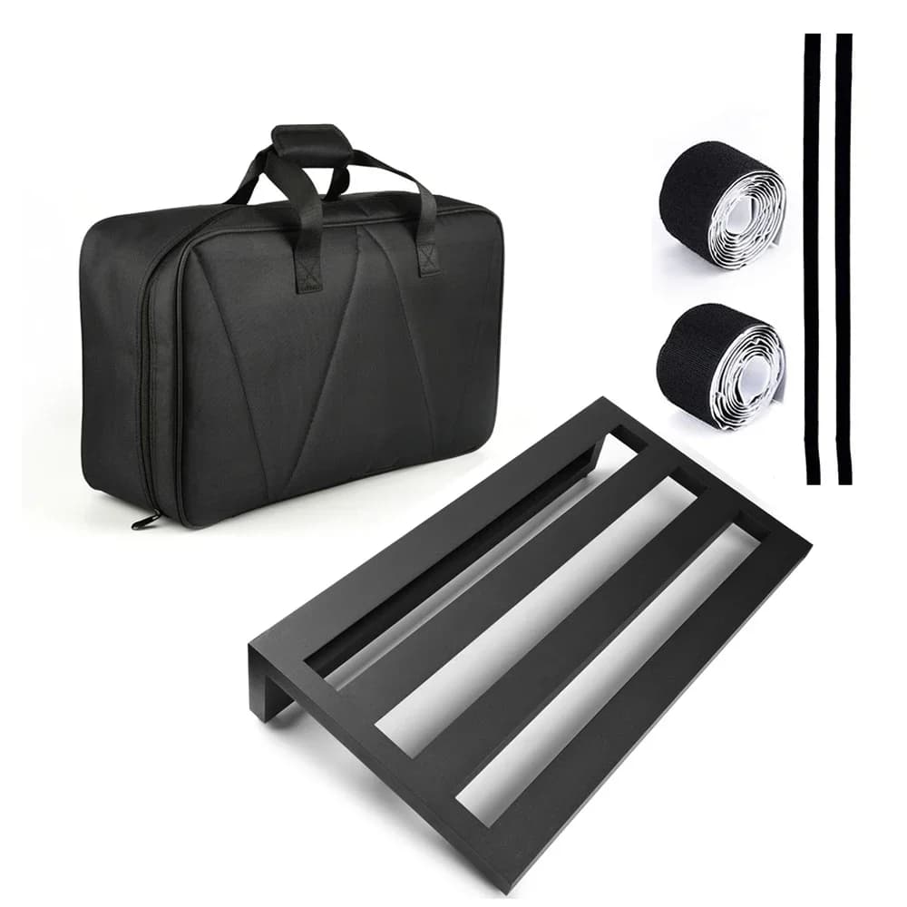 Suporte para Pedais de Efeitos de Guitarra, Acessórios para Guitarra, Pedalboard de Liga de Alumínio com Bolsa de Transporte, Fitas e Alça, Placa para Pedais de Guitarra