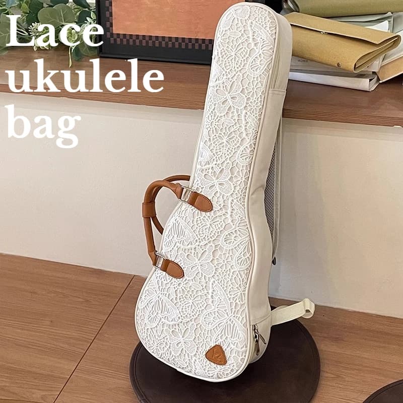 24 Polegada saco de ukulele engrossar à prova de choque impermeável à prova de riscos ombros portátil rendas ukulele saco instrumento musical acessório