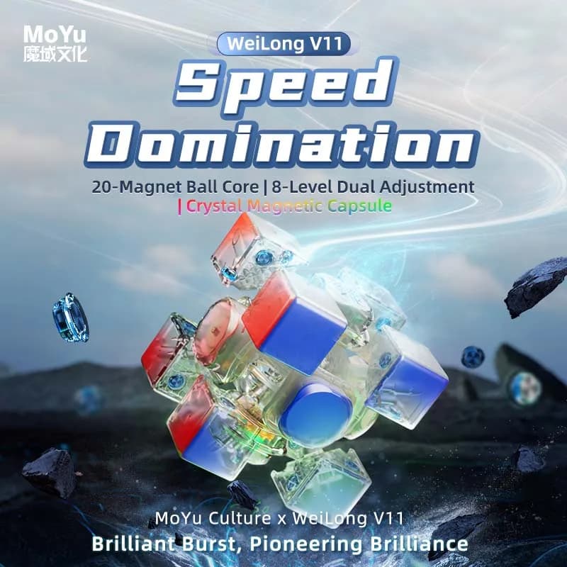 [JudyCube] Moyu Weilong V11 20M Maglev Ball-Core UV 3X3 Cubo Mágico Magnético de Velocidade Fidget Toys Weilong WRM V11 Cubo Mágico Quebra-cabeça