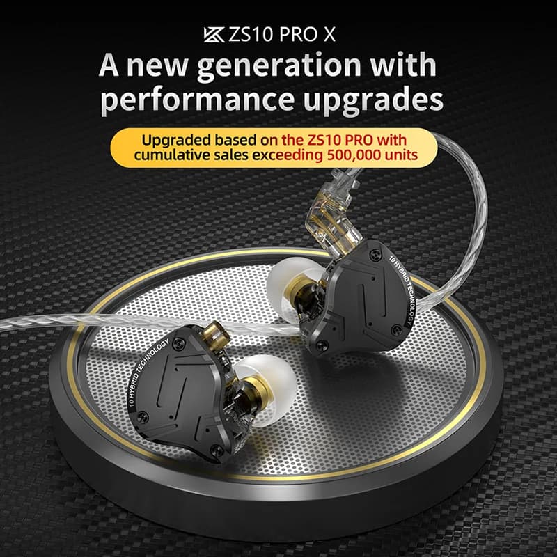 Kz zs10 pro x de alta fidelidade graves metal híbrido in-ear fone de ouvido esporte cancelamento de ruído fones de ouvido kz