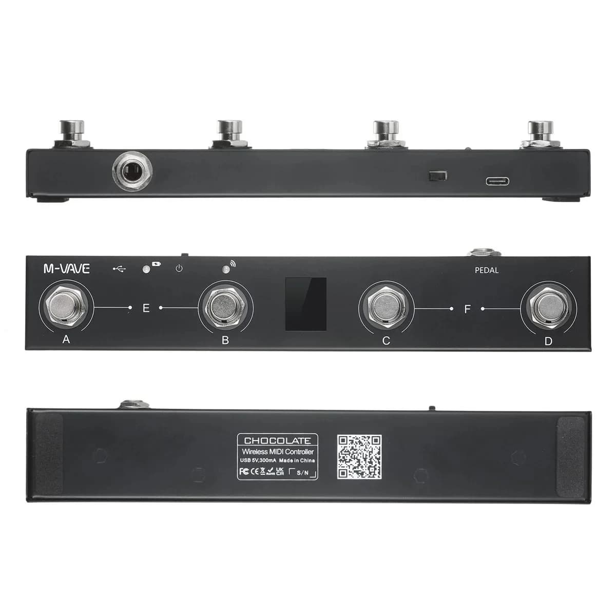 Controlador de pé MIDI Bluetooth Chocolate M-VAVE, pedal sem fio de 4 interruptores com controle de APP, giro de folha, controle DAW