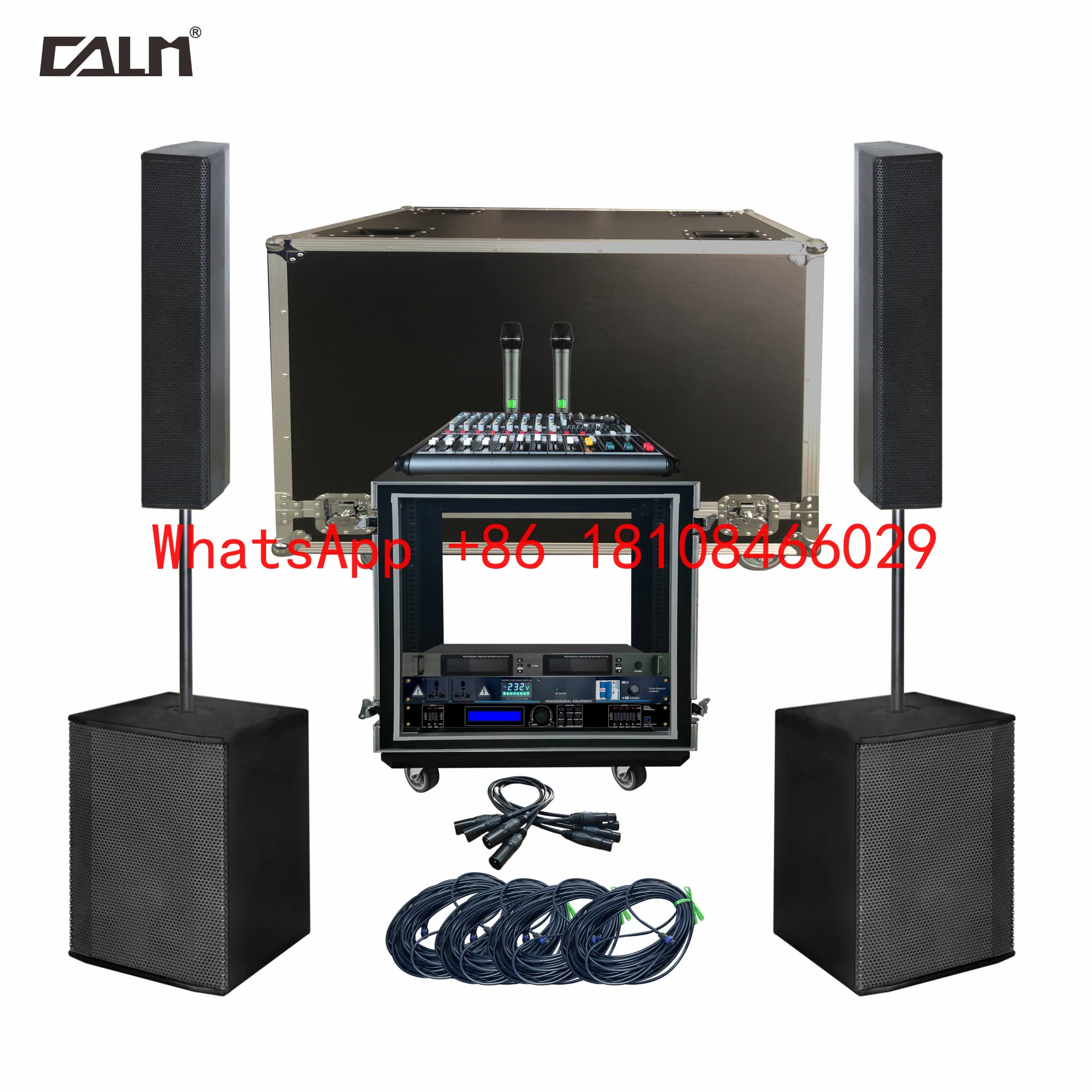 Calm Pro Audio Sistema de Coluna de Áudio Profissional PA com Caixa de Som Subwoofer de 4*6.5 polegadas e Drivers de Gama Completa MF4644+MF12S