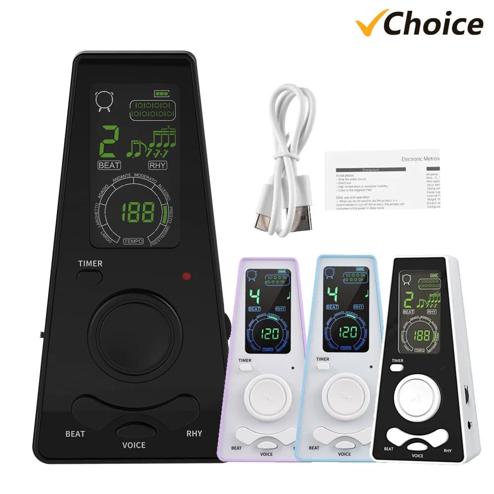 Metrônomo Digital Eletrônico Universal com temporizador, Volume e Beat controle de velocidade, bateria, metrônomos USB