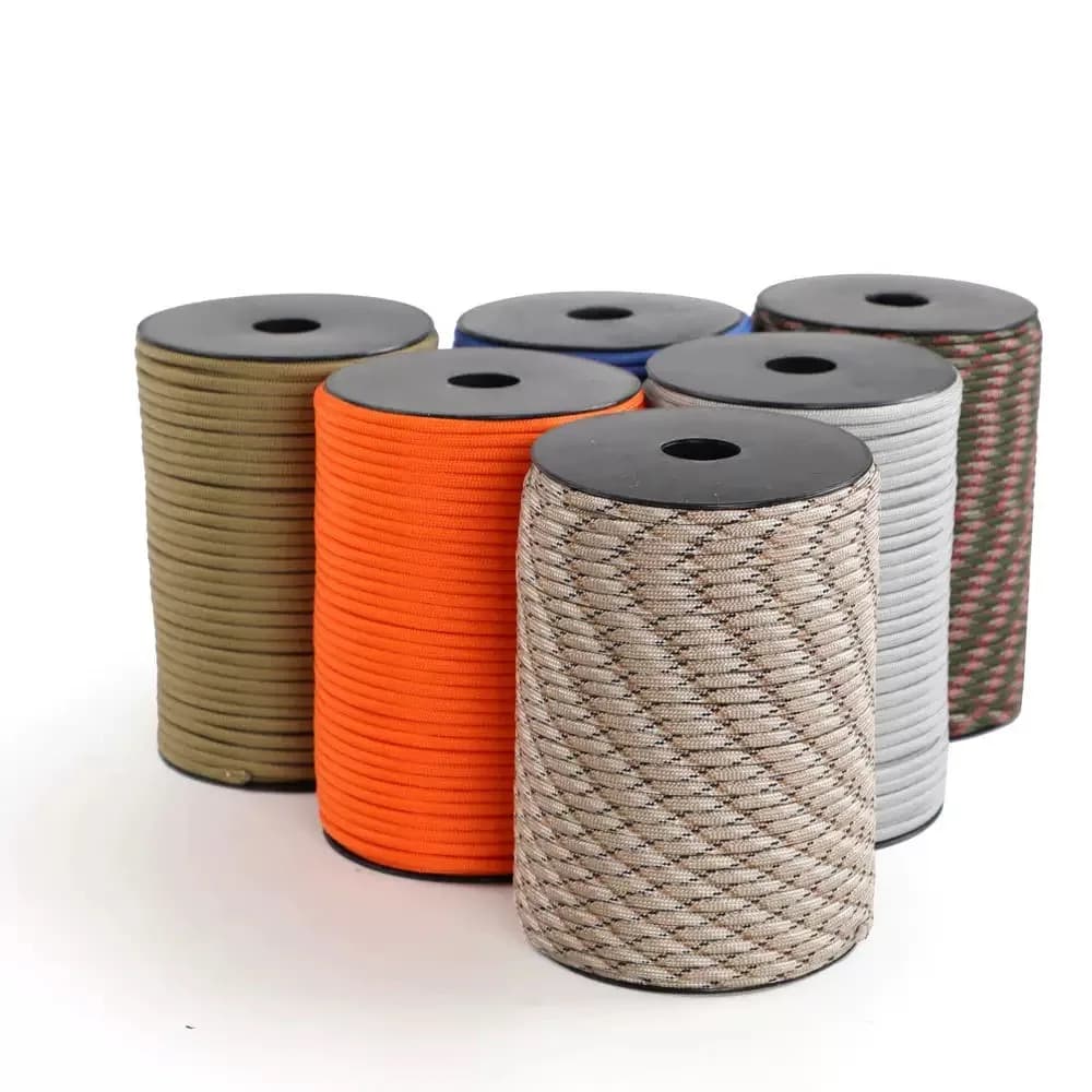 30/50/100m 4mm paracord 9 núcleo 650 padrão militar pára-quedas corda cordão ferramentas de sobrevivência ao ar livre para barraca acampamento pulseira diy