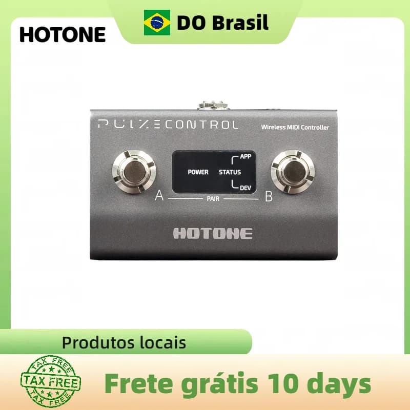 Controle MIDI HOTONE em Brasil Compact Smart interruptor de 2 pés para controlador MIDI Bluetooth Ampero Stage Bateria embutida EC-2