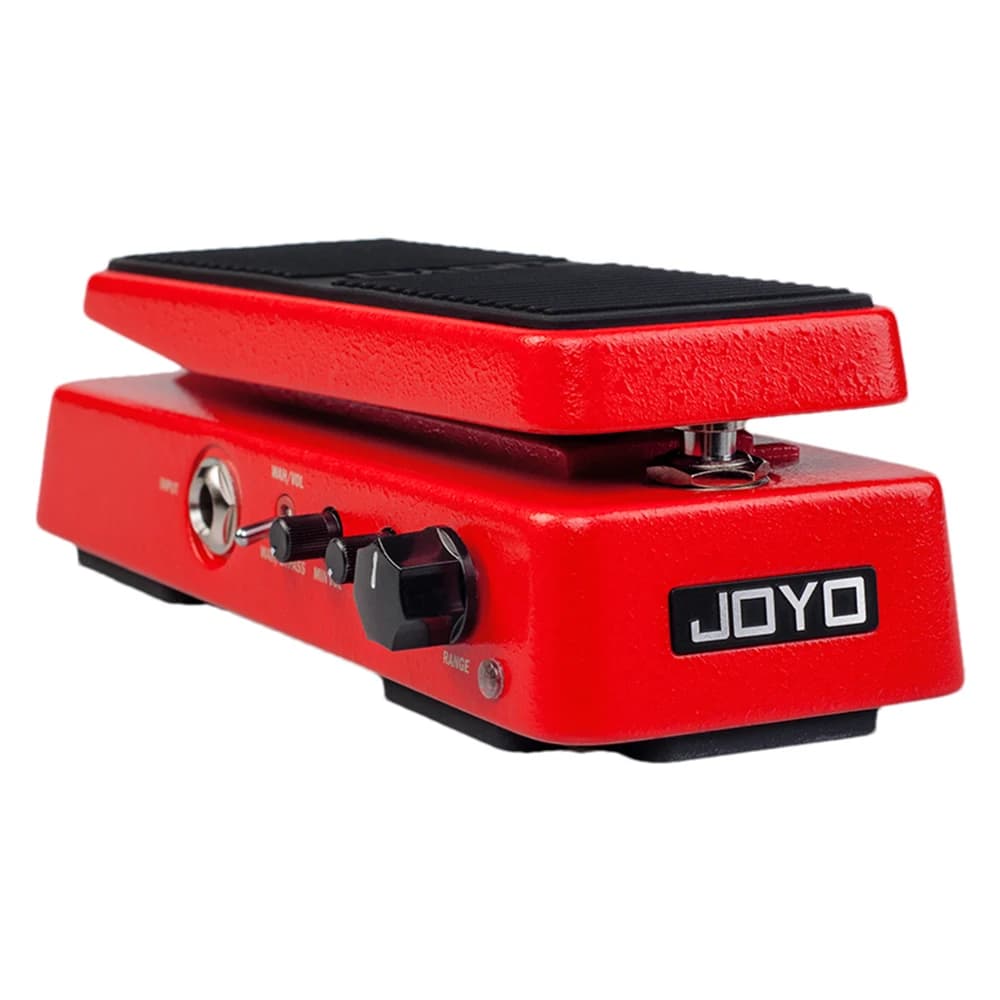 Pedal de efeito Joyo WAH-II vermelho com logotipo branco