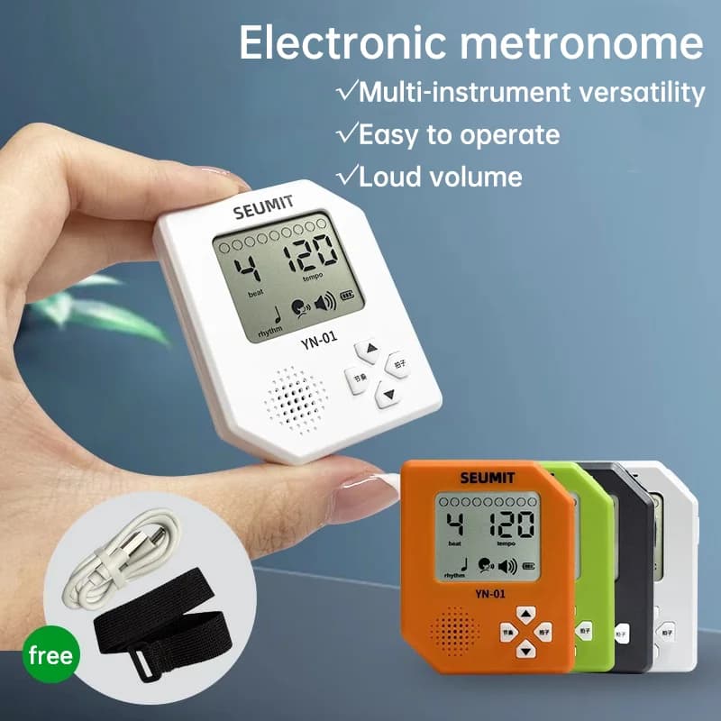Metrônomo digital clip-on lcd contagem vocal volume ajustável recarregável portátil metrônomo para guitarra piano flauta violino