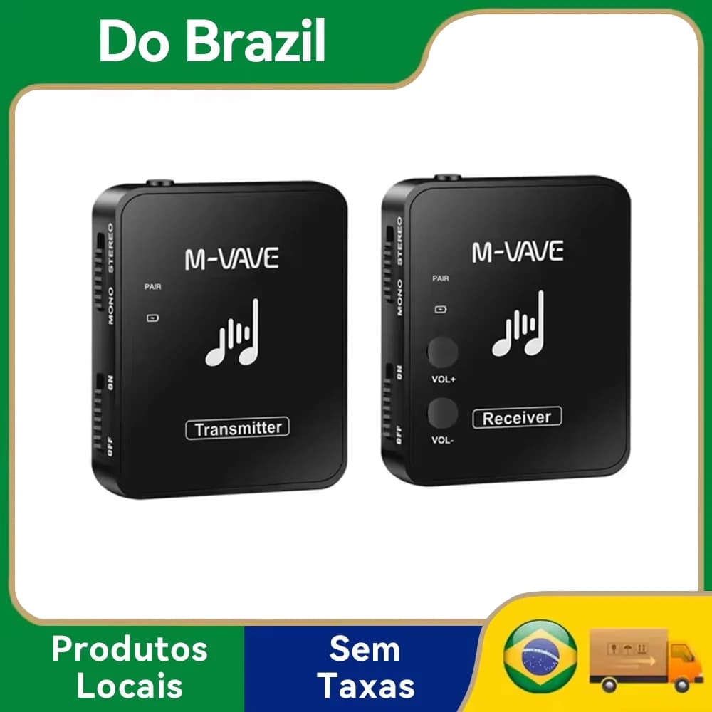 Sistema de áudio sem fio M-VAVE WP-10: fones de ouvido, monitor, transmissão sem perdas, estéreo, mono, gravador, transmissor