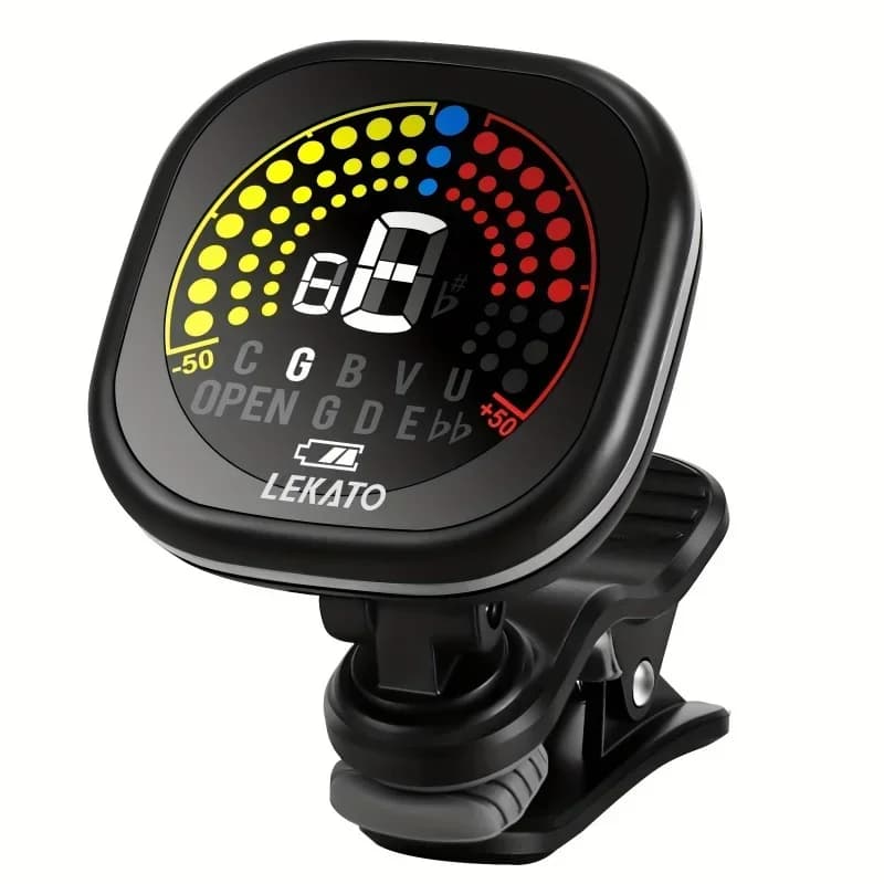 Afinador de guitarra recarregável Lekato com tela digital