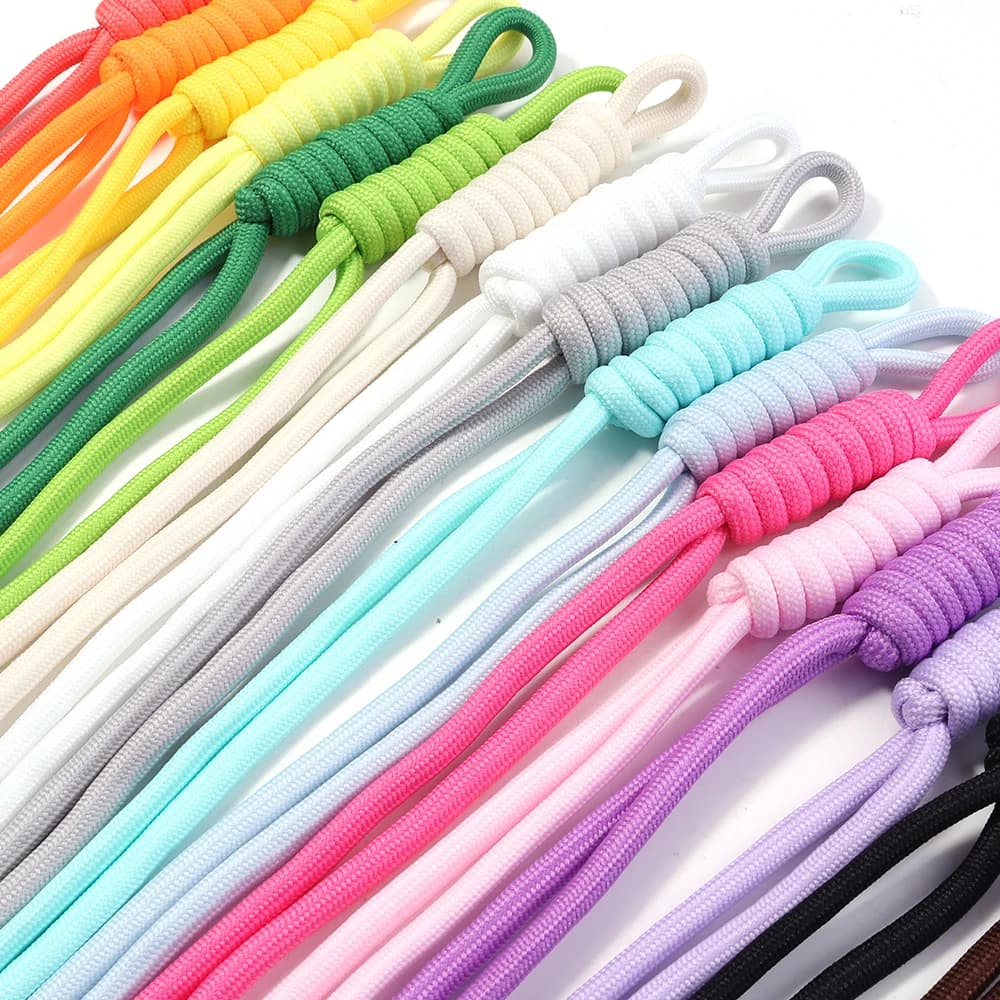 5 pçs/lote colorido trançado cordão chaveiro nó artesanal corda de náilon fio para diy chaveiro pingente saco acessórios