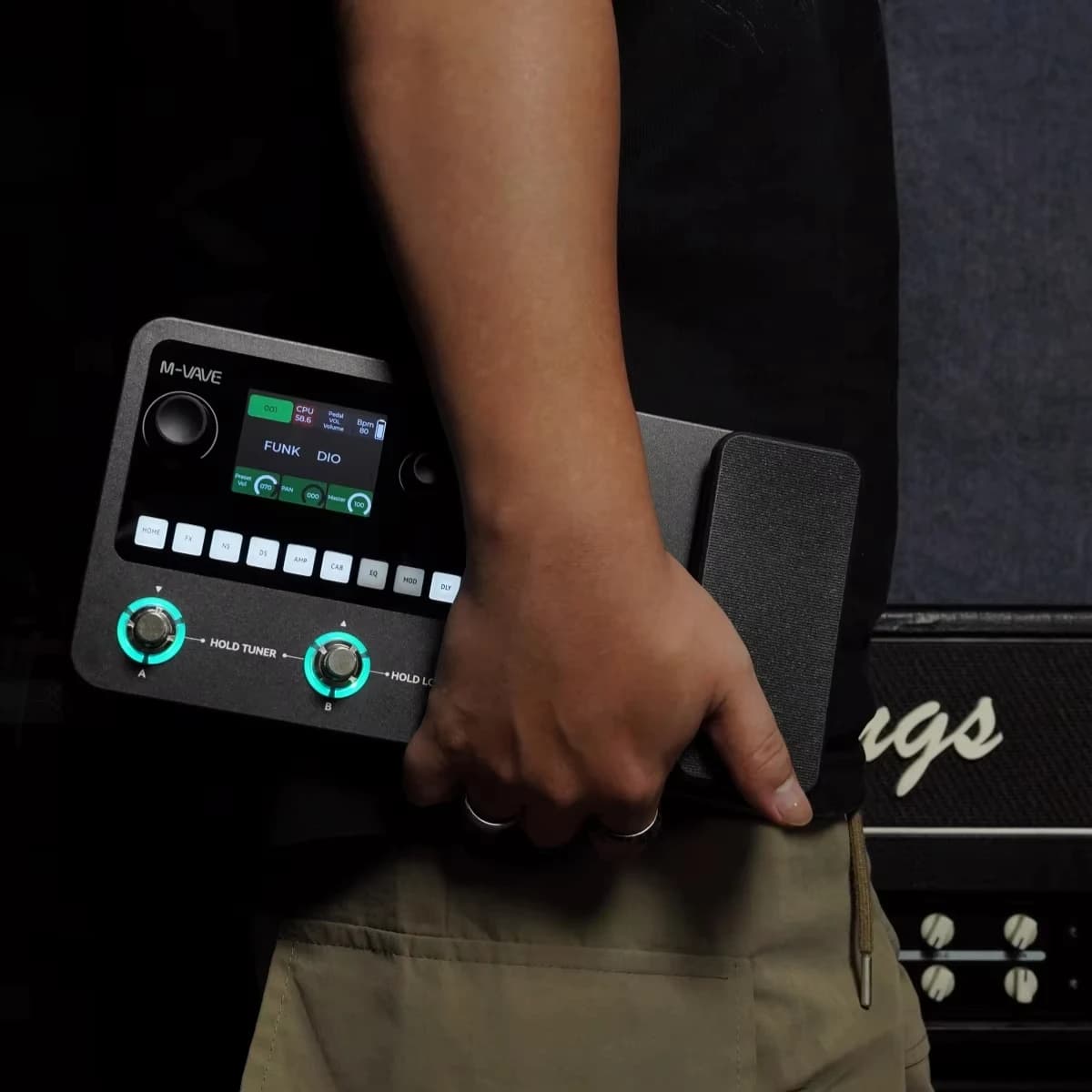 Pedal Multi-Efeito para Guitarra e Baixo M-VAVE MK-20 com 100 Efeitos, Looper de 120 Segundos e Drum Machine para Prática, Adequado para Performance