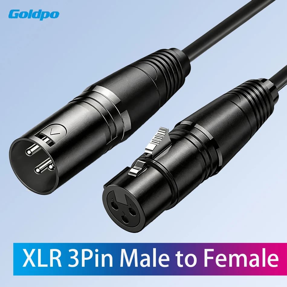 Cabo XLR 3 Pinos Macho para Fêmea para Microfone