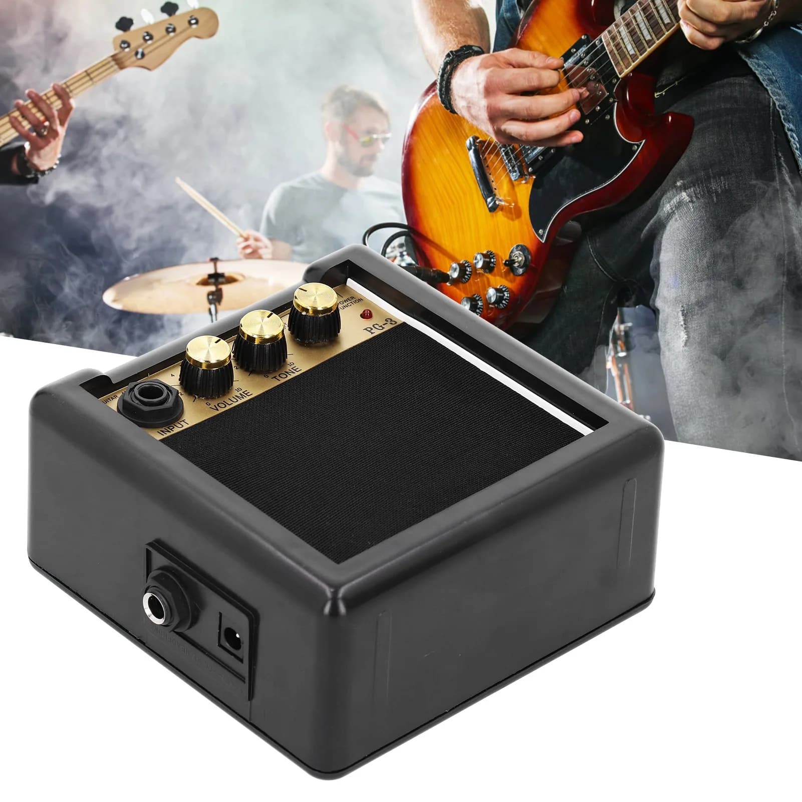 Amplificador de Guitarra Portátil Mini Acessórios para Instrumentos Musicais Pequeno Alto-falante PG‑3 3W Amplificador de Guitarra 3W