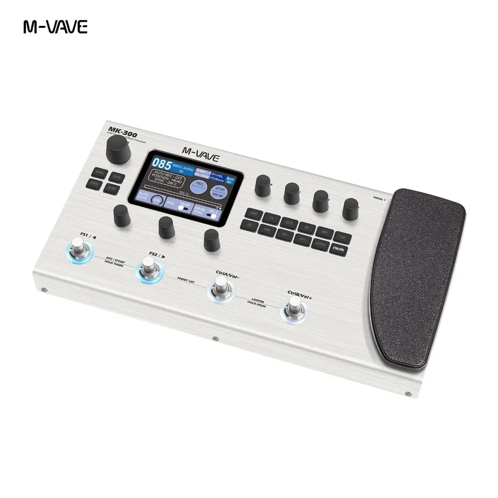 Pedal efetor de guitarra/baixo multifuncional M-VAVE MK-300 |   Looper dos anos 300 + 128 Tambor MIDI DAW |   Modelagem Neural ANN 120AMP/360FX