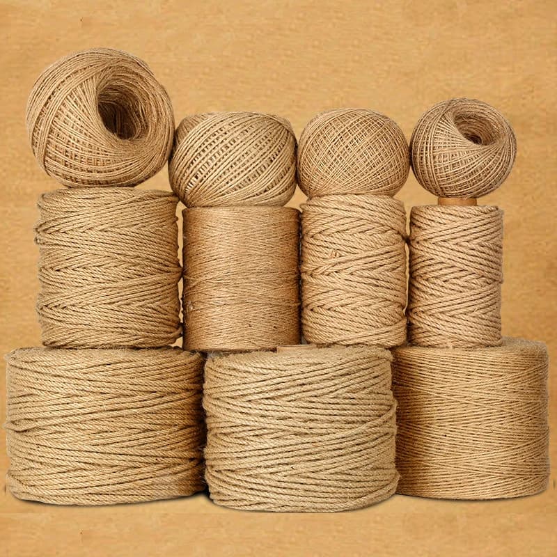 Corda de junatural vintage de 1/2/3/5/6/10mm, fio de cânhamo para artesanato, decoração de festa de casamento, faça você mesmo