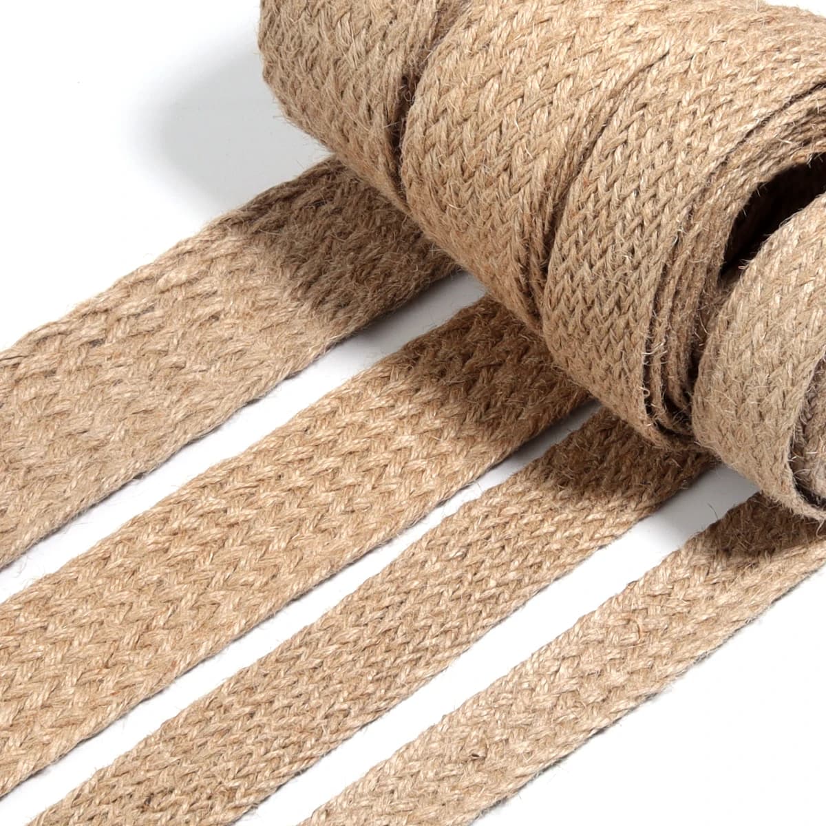 Cordões de juta trançados planos, 2-10 jardas/lote, fita de serapilheira, suprimentos para artesanato, corda de cânhamo natural, fita de corda para decoração de casa