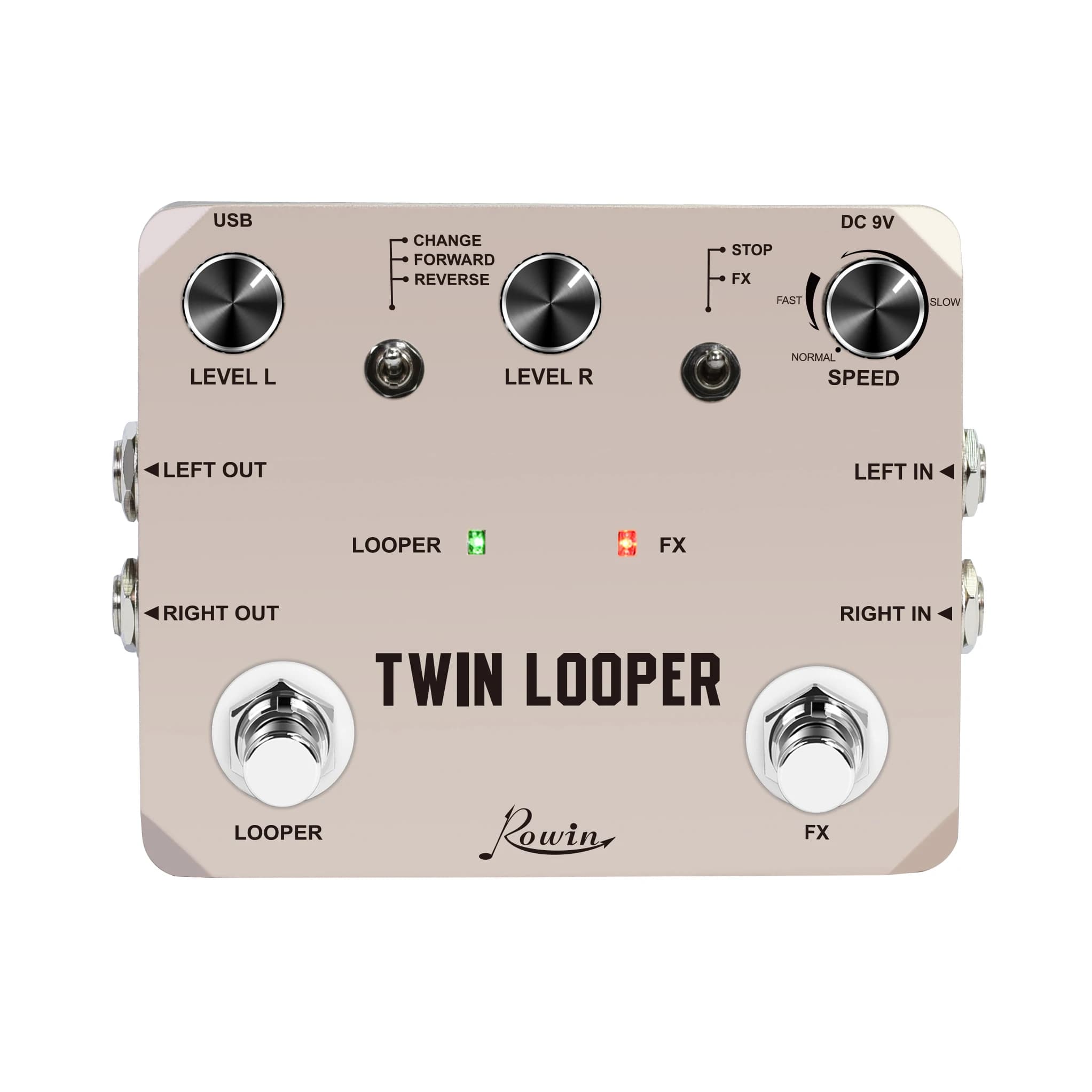 Rowin LTL-02 Twin Looper Pedal Upgrades Looper Pedais Para Guitarra Elétrica 10 Min Looping Ilimitado Desfazer/Refazer Função 11 tipos