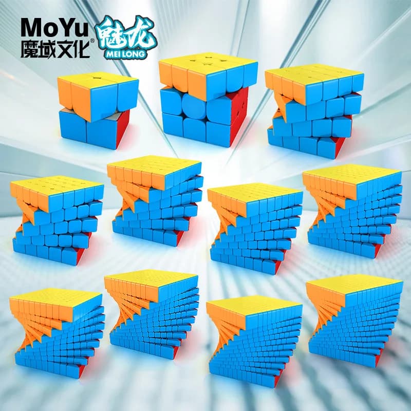 Moyu Meilong Série Cubo Mágico MFJS Meilong de formato especial 2x2 3x3 4x4 5x5 Quebra-cabeça Crianças Brinquedos Presente Pyraminx Skewb Cubo Mágico