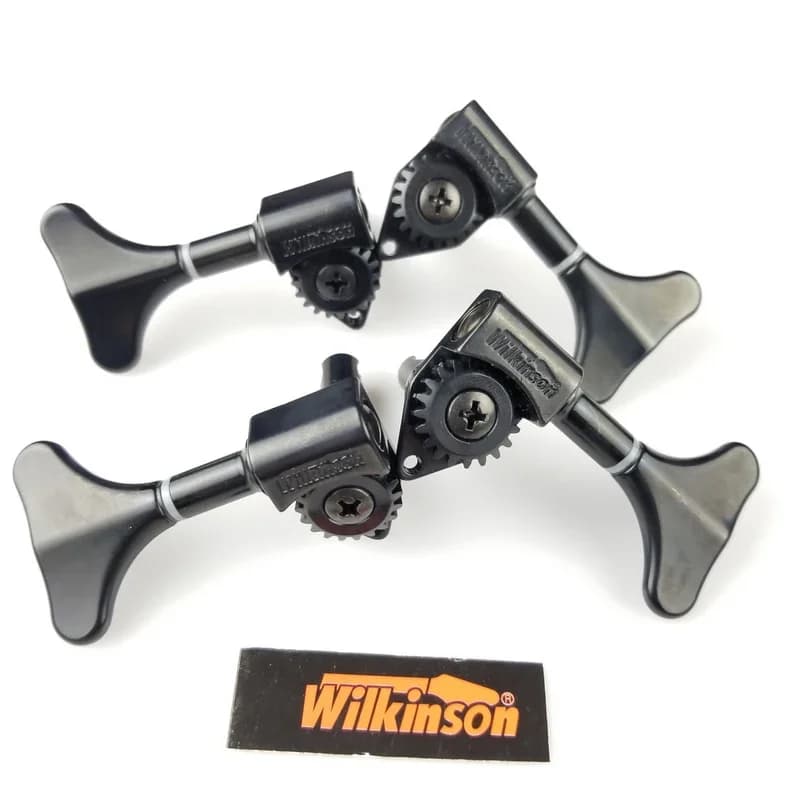 Afinadores de guitarra Wilkinson WJB-750 com engrenagem aberta em preto