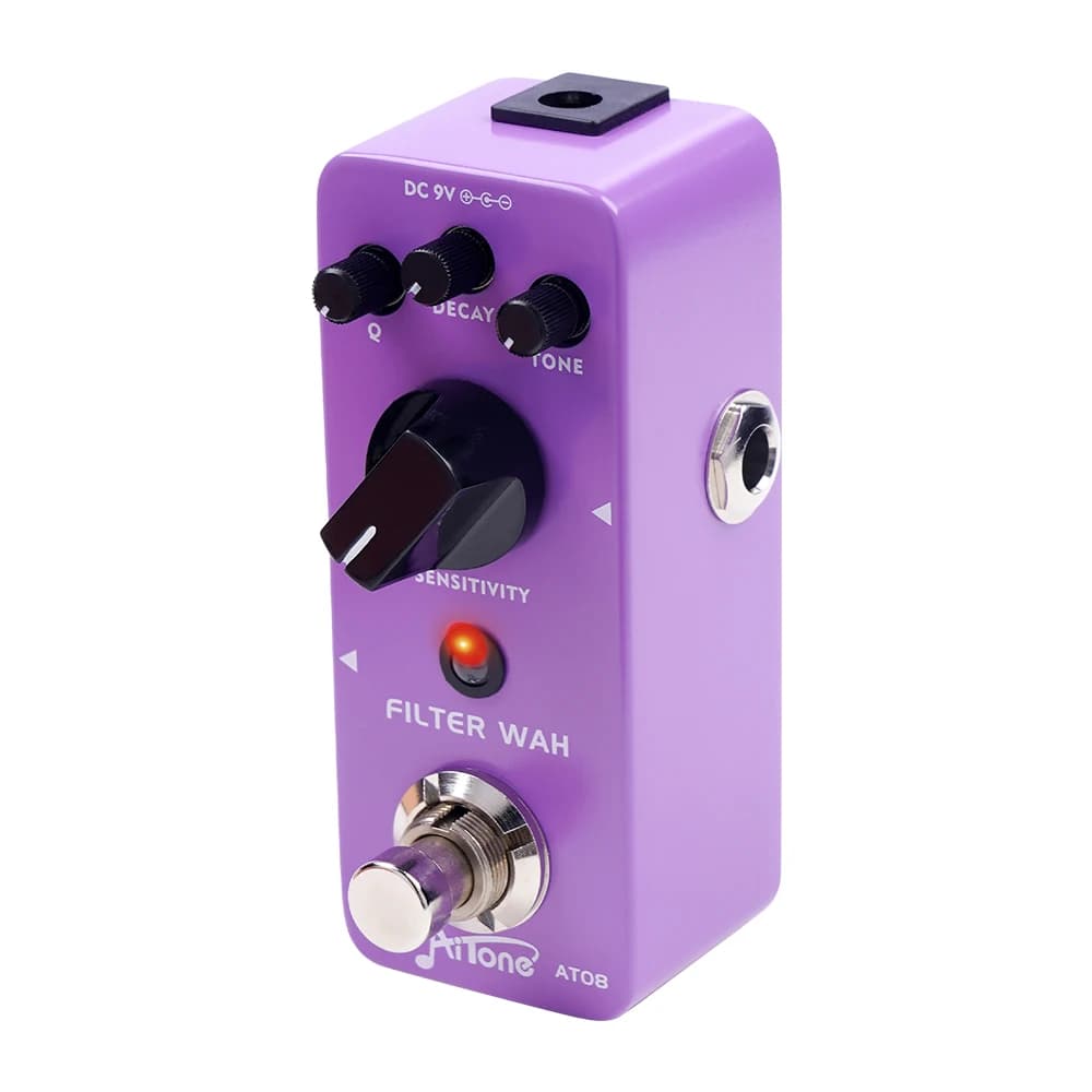Pedal Wah JOYO AITONE Série AT-08 para guitarra elétrica e baixo, cor roxa, fundo branco