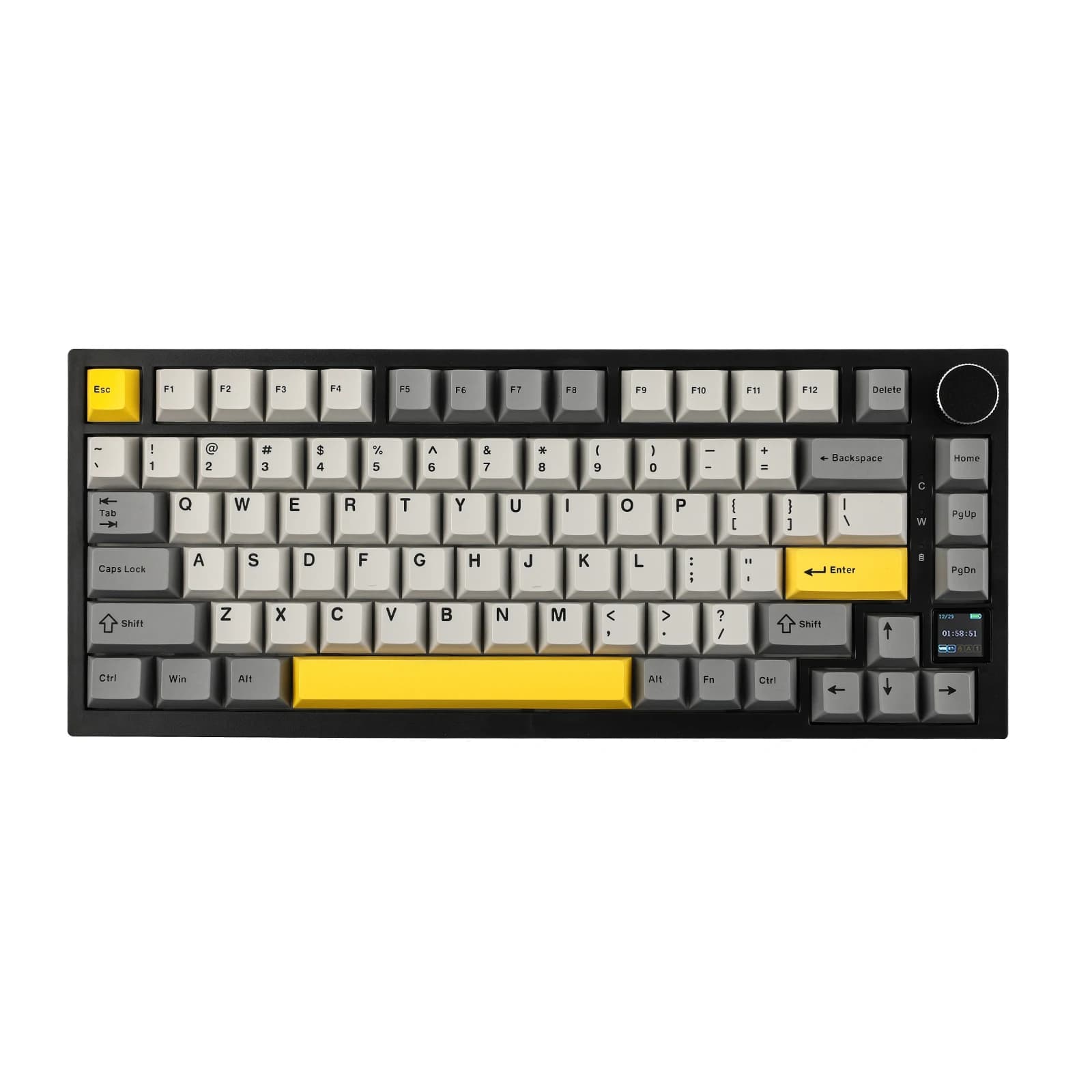 Ajazz AK820 Pro 75% Junta Bluetooth 5.1/2.4G Teclado Mecânico Sem Fio/Com Fio com Tela TFT para Mac/Win