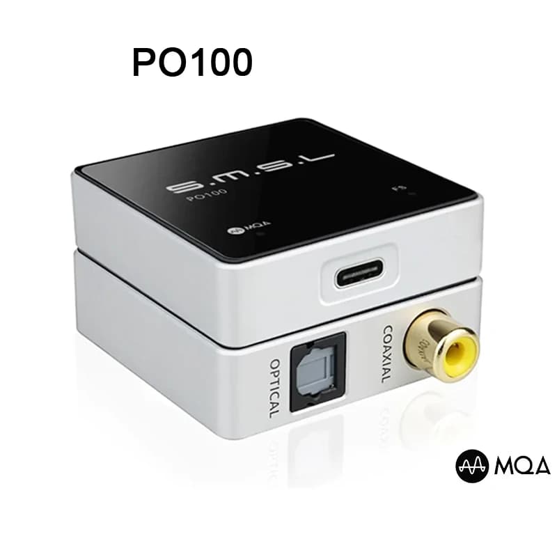 SMSL PO100 2024 Interface Digital USB DAC MQA Decodificador de Áudio TYPE-C Entrada OPT/COAX Saída DSD DOP64 XMOS XU316 PC Phone Tablet