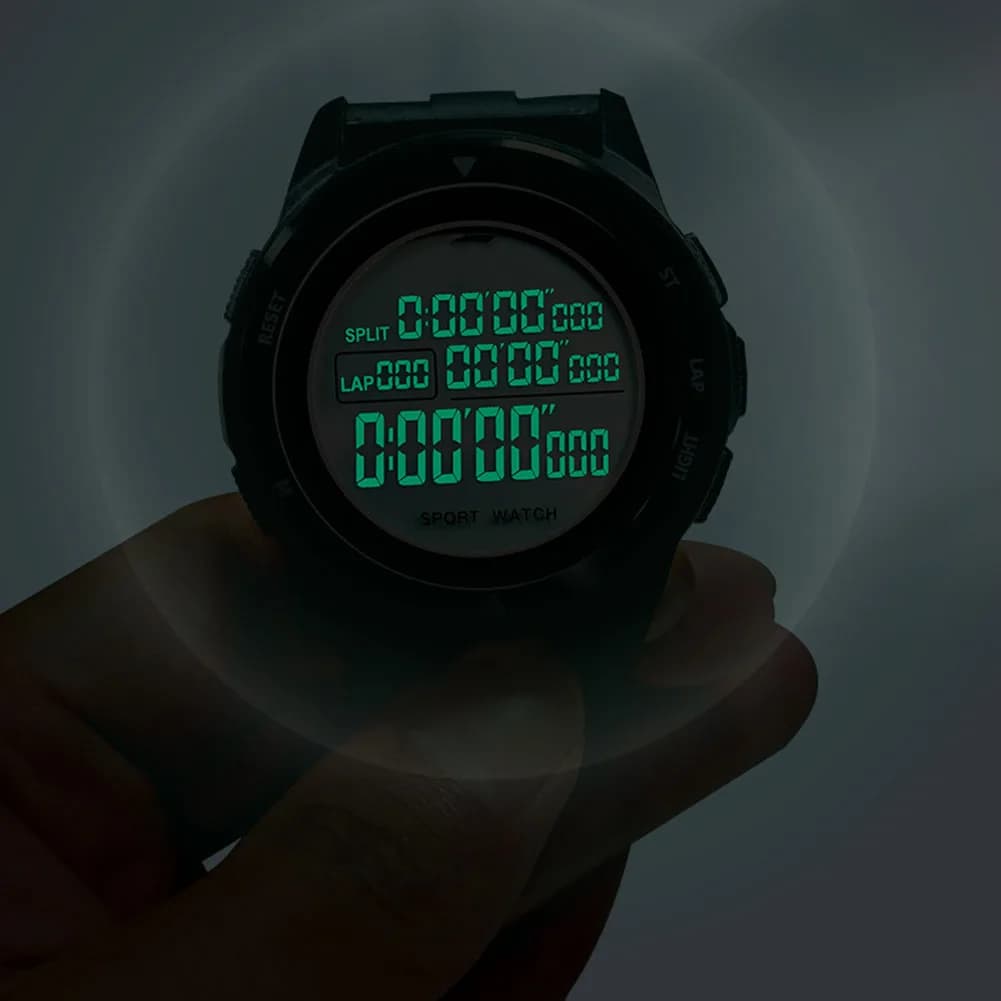 Cronômetro esportivo para árbitro com metrônomo digital e função luminosa, ideal para corrida e atividades físicas