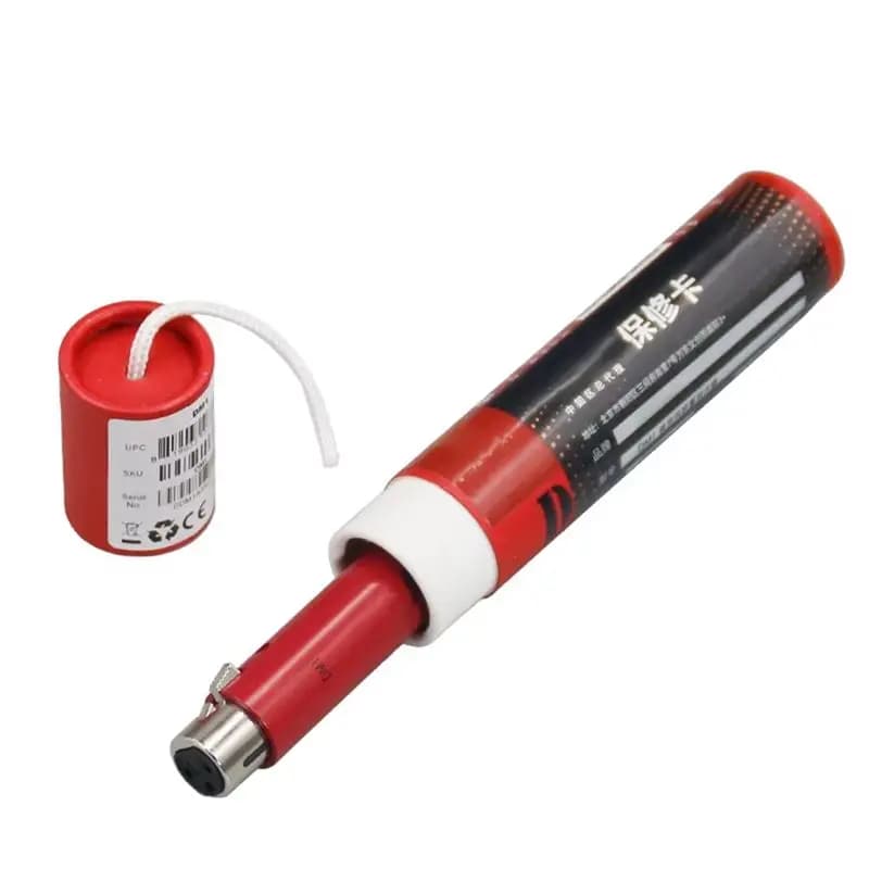 Pré-amplificador de microfone dinâmico profissional AED6-DM1 Dynamite Active In-Line com conector XLR e cabo branco
