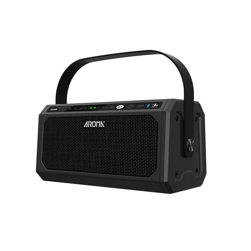 Amplificador de Guitarra Elétrica AROMA TG-08, Bluetooth 10W Recarregável, Efeitos de Metal com Distorção Clean e Overdrive
