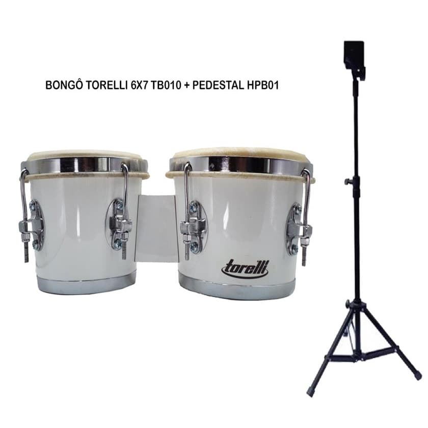 KIT BONGO TORELLI BRANCO 6X7 COM PEDESTAL TB010
