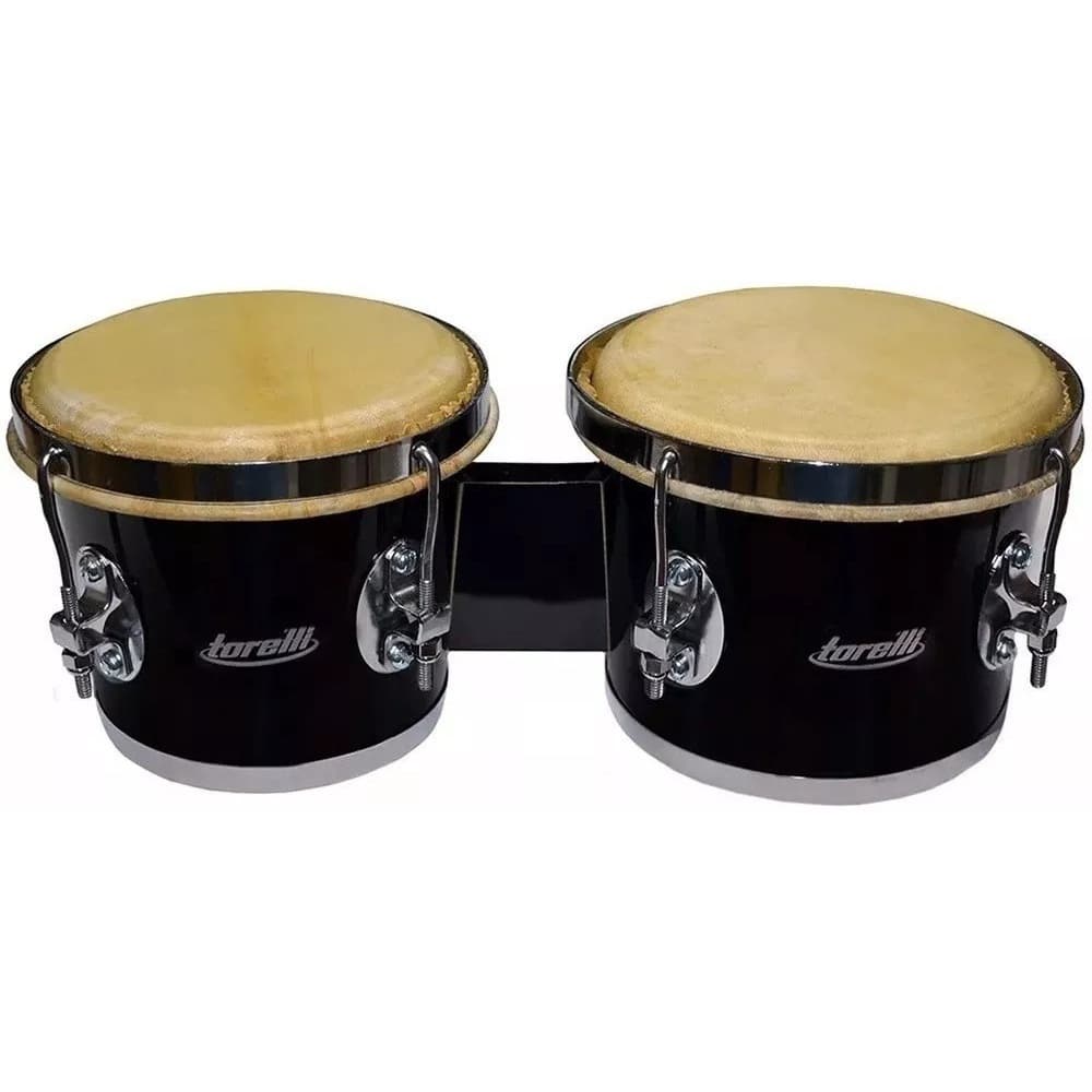 Bongo De Madeira Com Pele Animal 7x8 Torelli Tb011