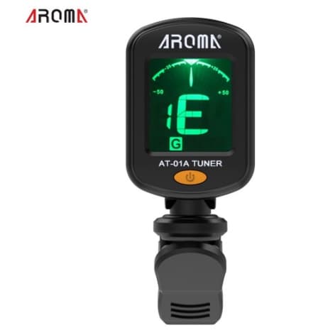 Afinador digital AROMA AT-01A para guitarra, violino e violão com tela verde