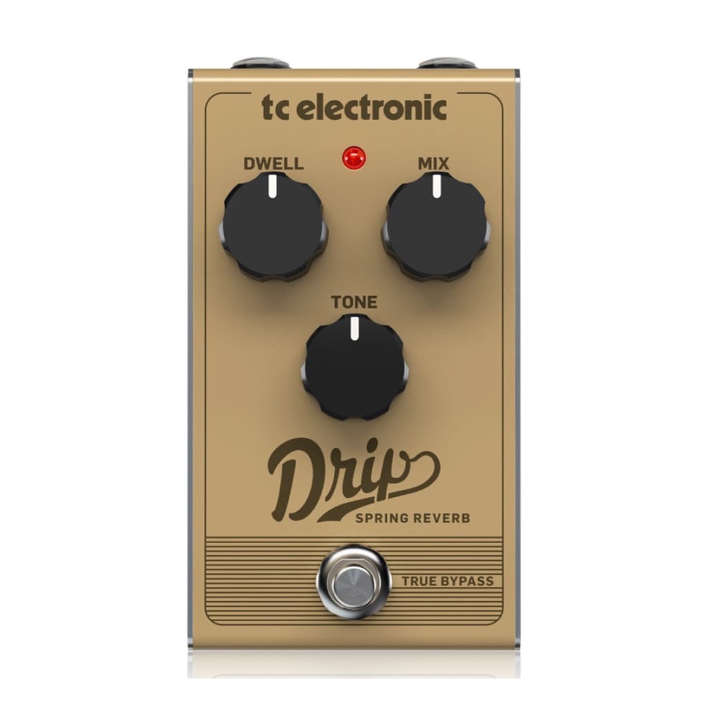 Pedal de guitarra TC Electronic Drip Spring Reverb com fundo branco