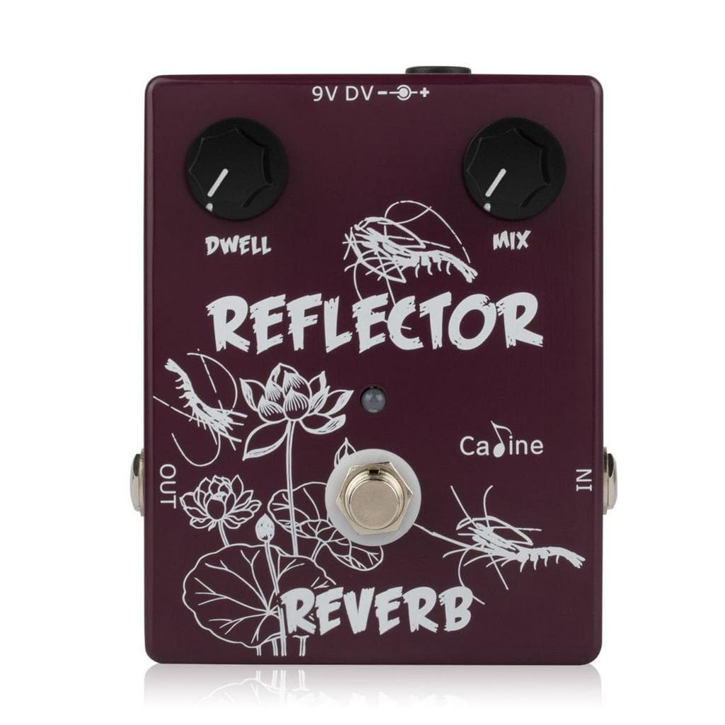 Pedal de guitarra Spring Reverb Caline- Reflector em marrom com adesivos brancos