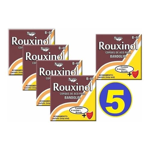 Encordoamento Rouxinol Para Bandolim  R-40 Kit Com 5 Jogos