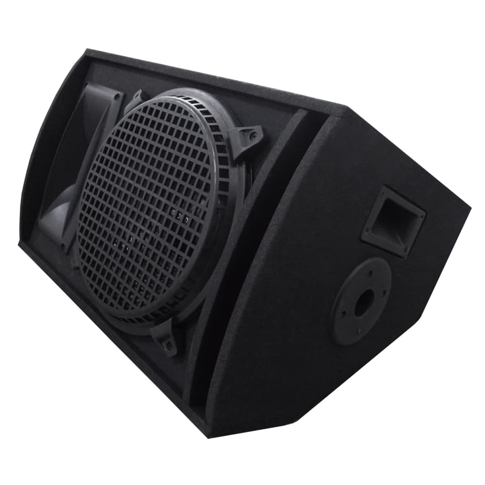 Caixa acústica passiva preta de 450W RMS e 12 polegadas para retorno de palco