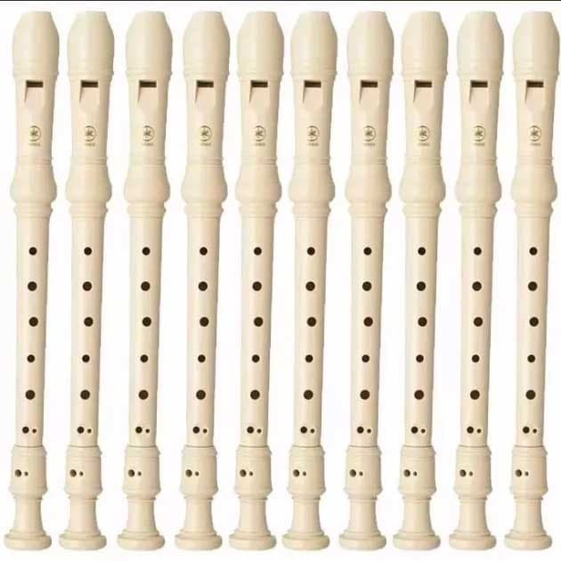 Flauta Doce Germanica Yamaha Soprano Yrs 23 G Kit 10 Flautas