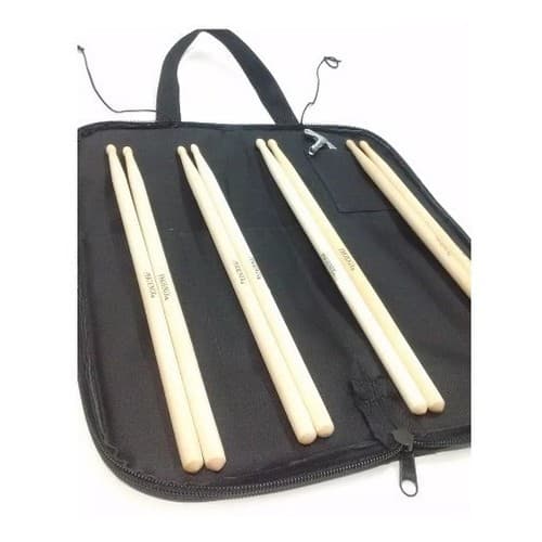 Capa Bag Baquetas Pq + 4 Pares Baquetas + Chave