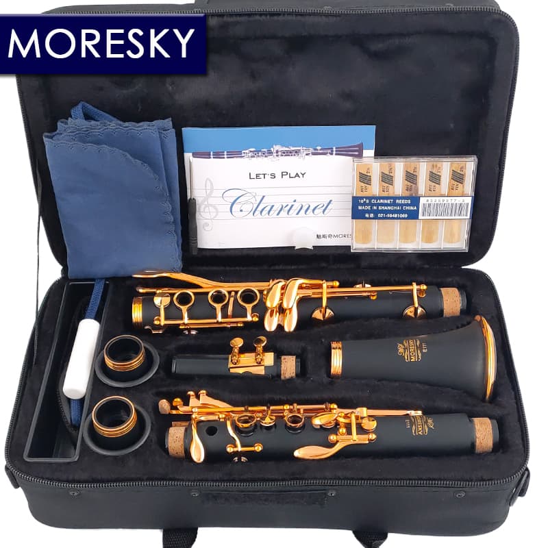 Clarinete Moresky Original 17 Chaves (Douradas) -Em Si Bemol - Com Garantia